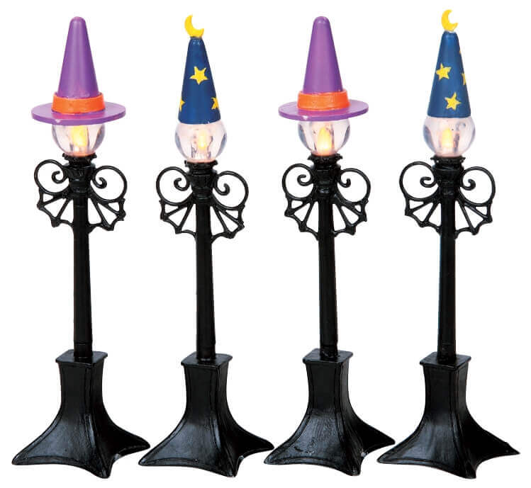 lemax-witch-wizard-street-lamp-spooky-town-stra-enlaterne image 1