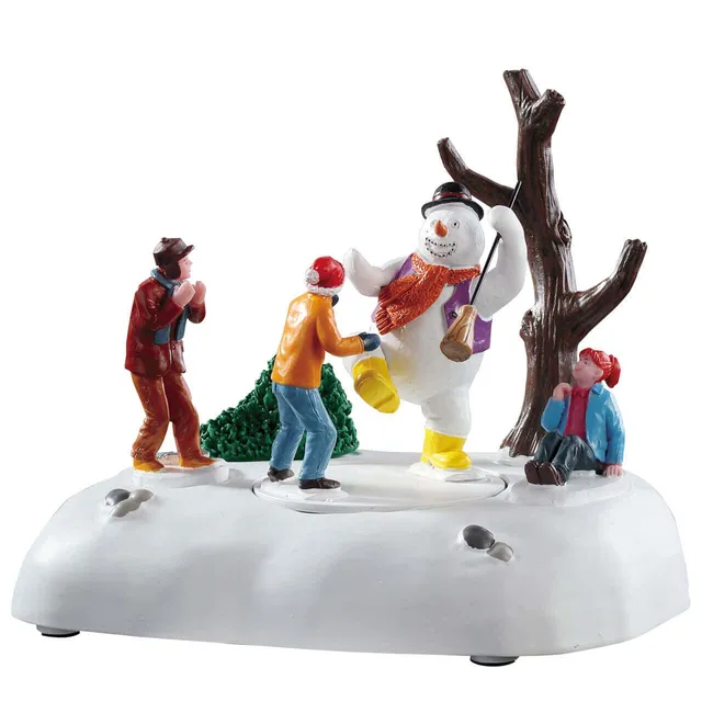 lemax-frosty-frolic-bewegliche-schneemann-miniatur-mit-fahrstrecke image 1