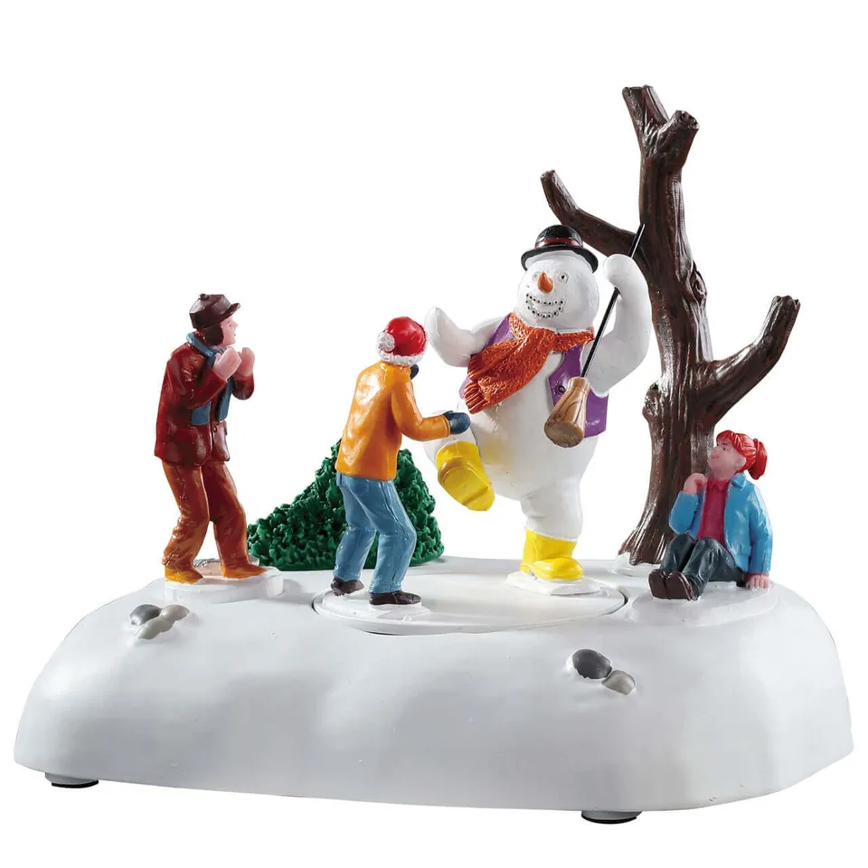 lemax-frosty-frolic-bewegliche-schneemann-miniatur-mit-fahrstrecke image 1