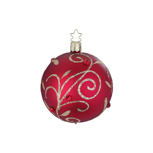 inge-glas-prachtvolles-funkeln-christbaumkugel-6-cm-rot image 1