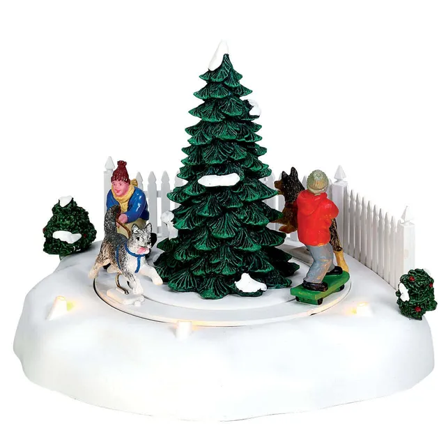 lemax-skateboard-mushers-weihnachtsdorf-figur-hundeschlitten image 1