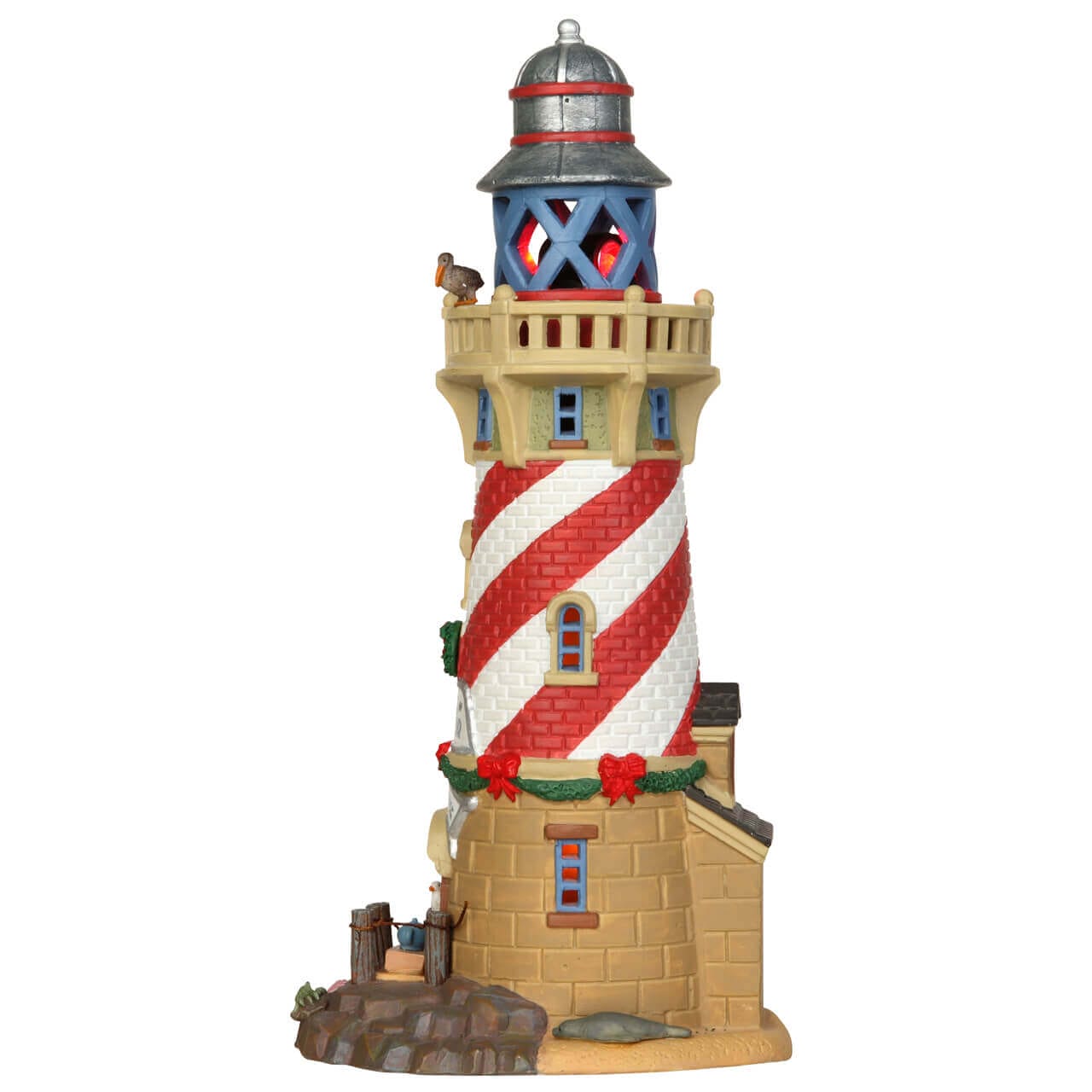 lemax-snug-harbor-lighthouse-miniatur-leuchtturm-mit-rotierendem-leuchtfeuer image 3