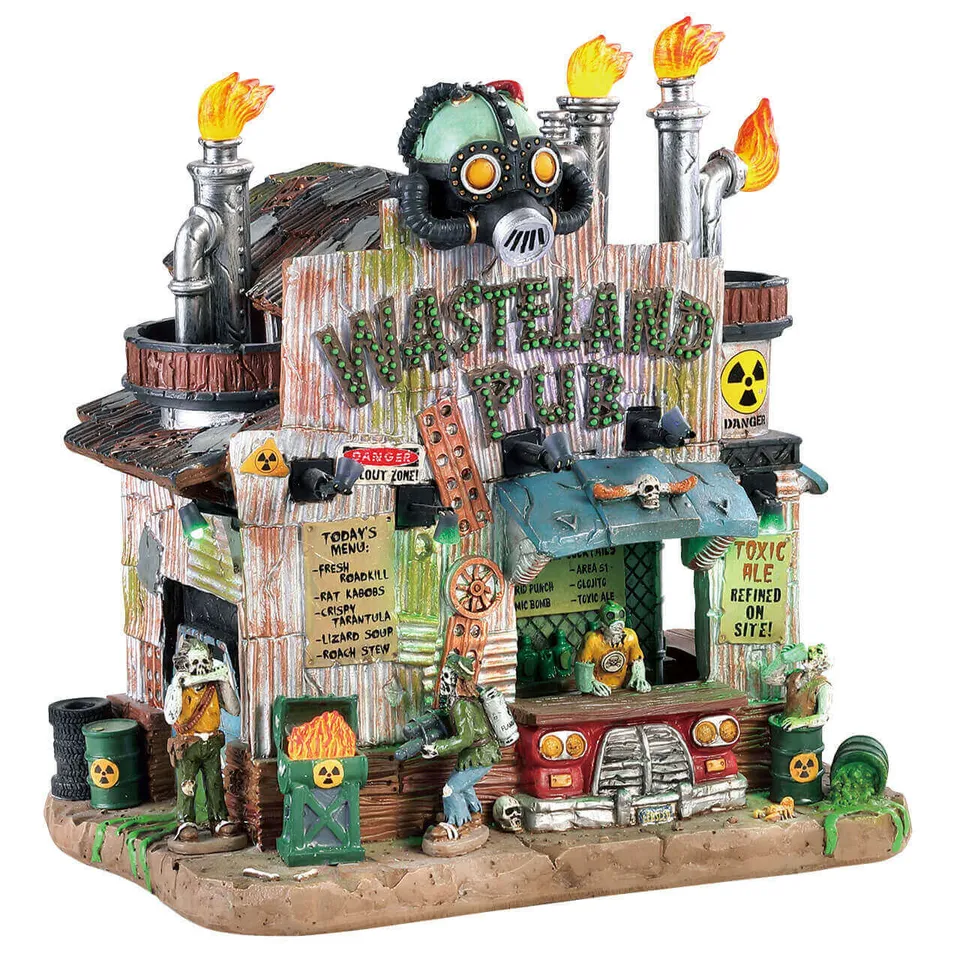 lemax-wasteland-pub-beleuchteter-spooky-town-truckstop-mit-sound image 1