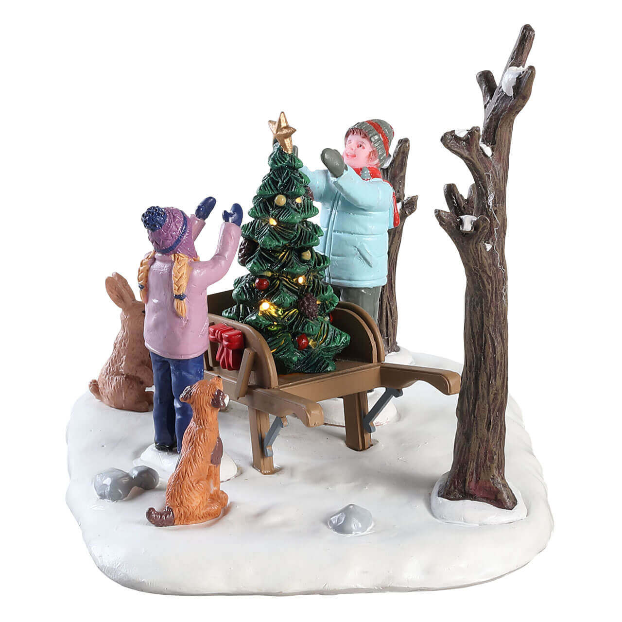 lemax-wheelbarrow-tree-miniatur-baum-mit-schubkarre-f-r-weihnachtsd-rfer image 2