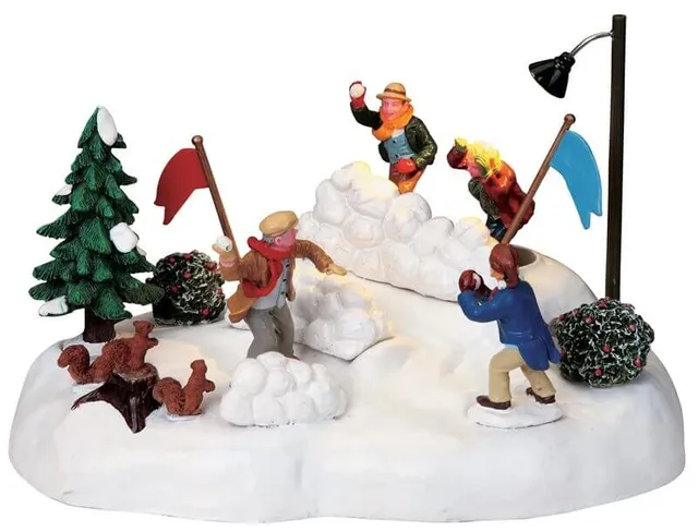 lemax-snowball-fight-animierte-schneeballschlacht-szene image 1