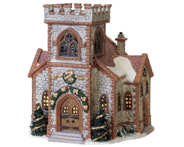 lemax-village-church-beleuchtetes-dorf-kirchenhaus image 1
