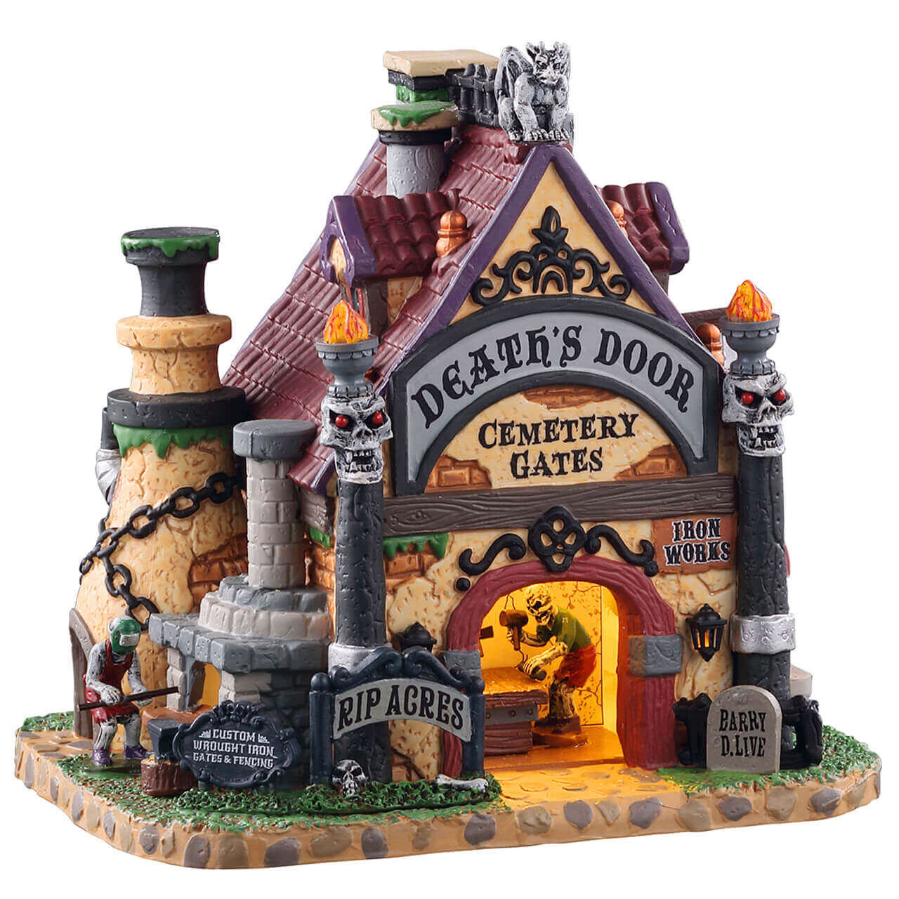 lemax-death-s-door-cemetery-gates-spooky-town-tor image 4