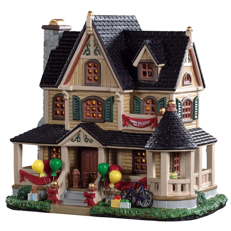 lemax-birthday-party-at-the-stanwicks-beleuchtetes-weihnachtsdorf-haus image 1