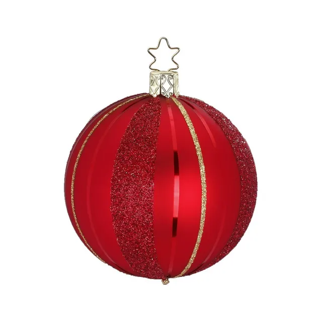 inge-glas-traditionelle-streifen-christbaumkugel-8-cm-rot image 1