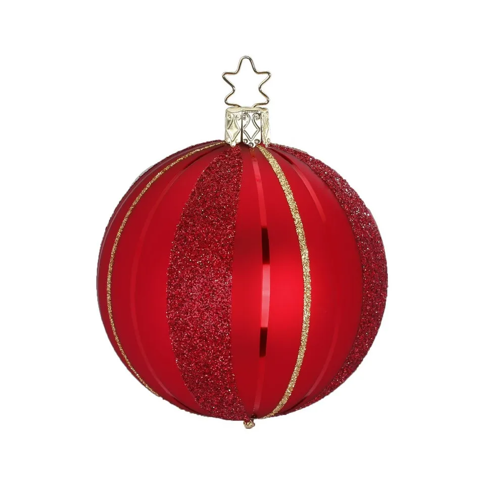 inge-glas-traditionelle-streifen-christbaumkugel-8-cm-rot image 1
