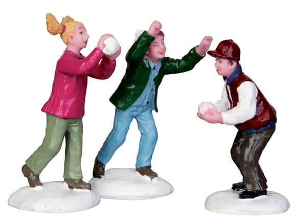 lemax-snowball-fight-set-of-3-miniatur-figurenset-3-teilig image 1