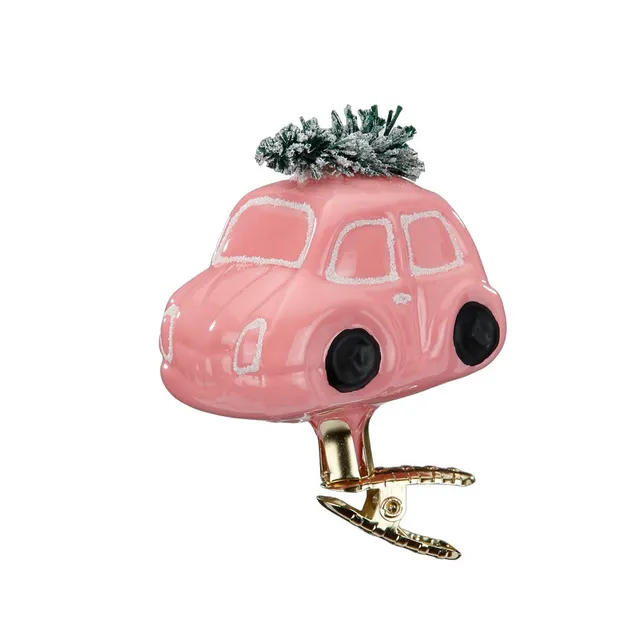 inge-glas-weihnachtsauto-christbaumschmuck-7-5-cm-rosa-pink image 1
