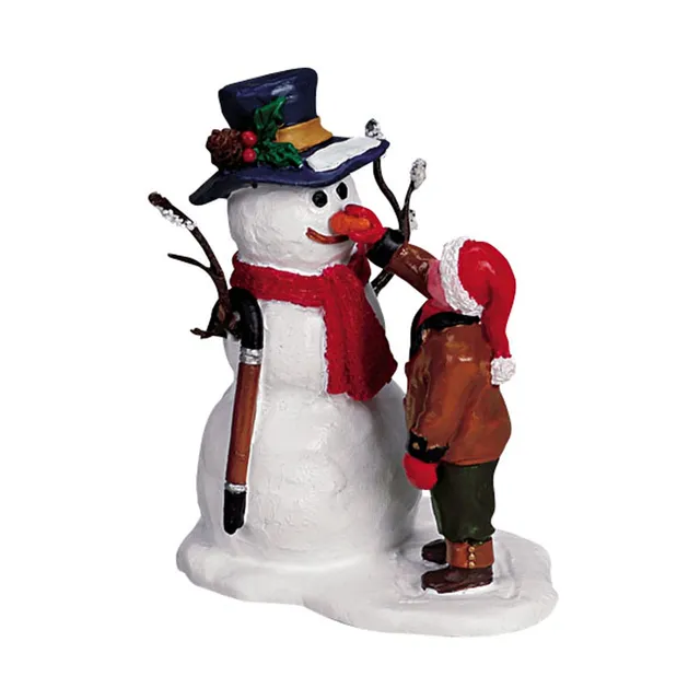 lemax-he-needs-a-nose-miniaturfigur-schneemann-szene image 1