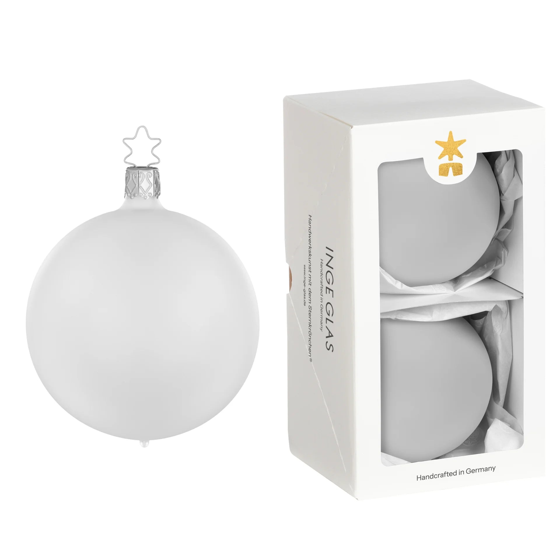 inge-glas-kugeln-wei-matt-transparent-10-cm-handgefertigte-christbaumkugeln image 1