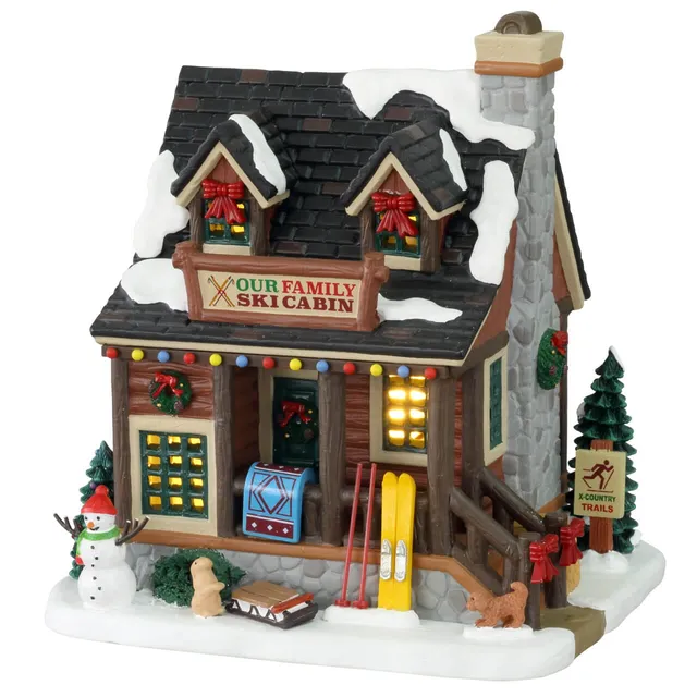 lemax-our-family-ski-cabin-beleuchtetes-ski-haus image 1
