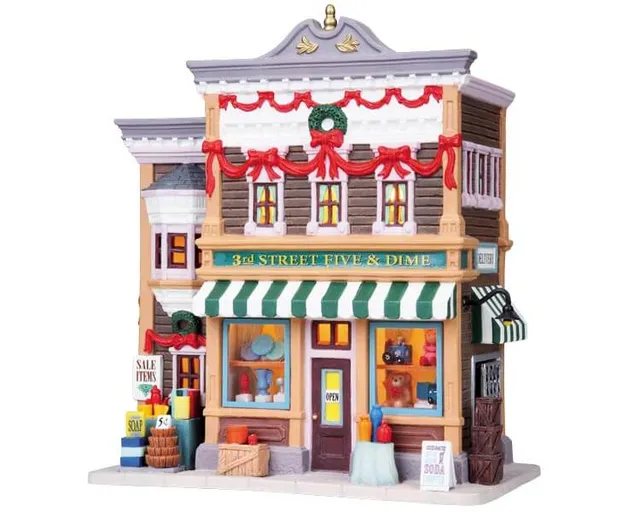 lemax-3rd-street-five-dime-miniatur-kaufhaus-f-r-die-weihnachtswelt image 1