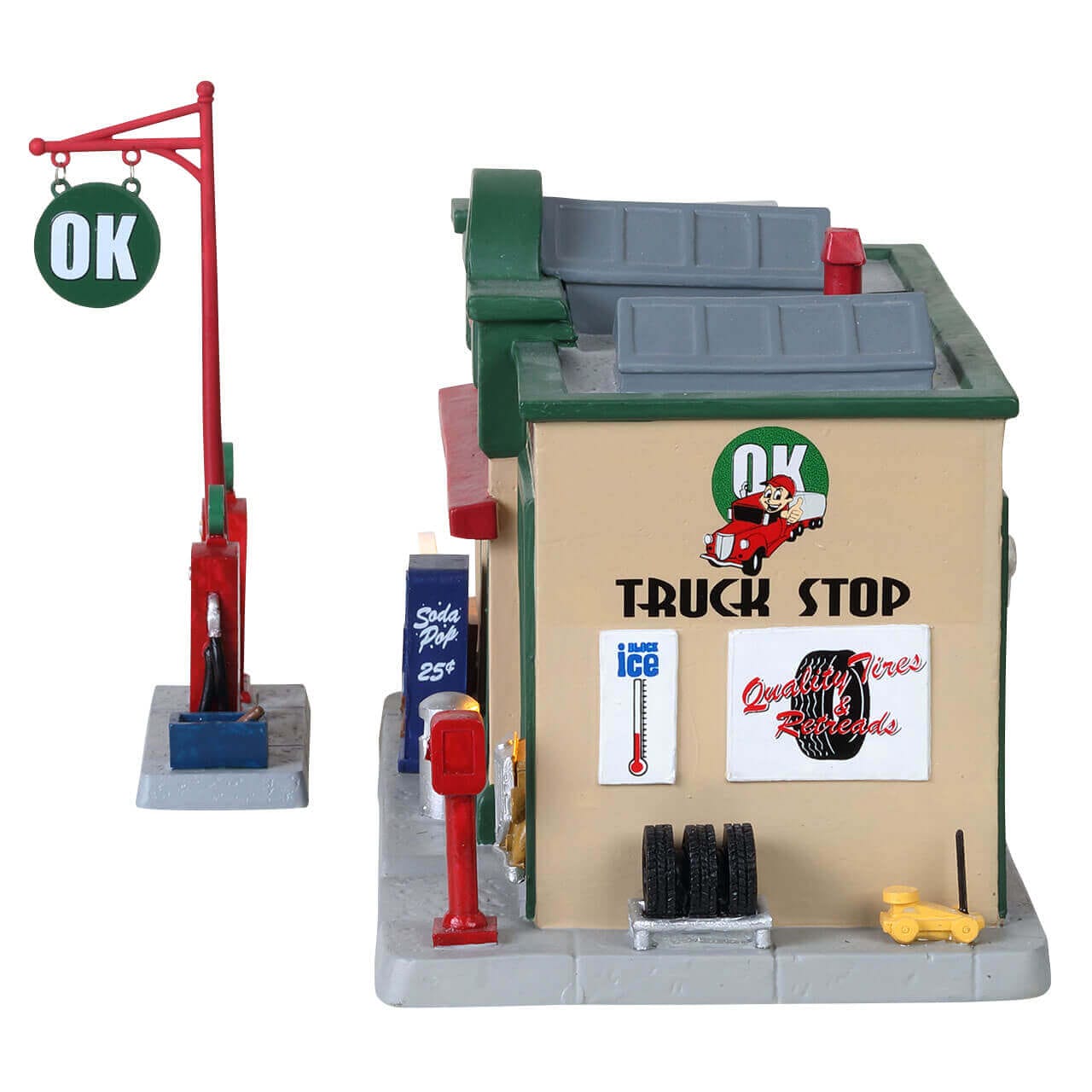 lemax-ok-truck-stop-beleuchtetes-miniaturhaus-weihnachtsdorf image 2