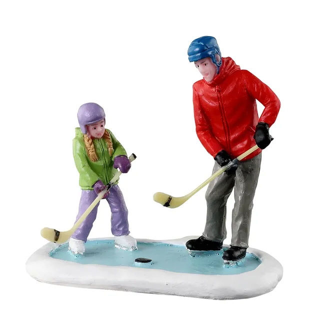 lemax-father-daughter-practice-time-eishockey-figur image 1
