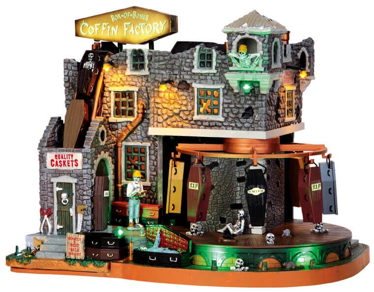 lemax-box-of-bones-coffin-factory-spooky-town-geb-ude-mit-rotierenden-s-rgen image 1