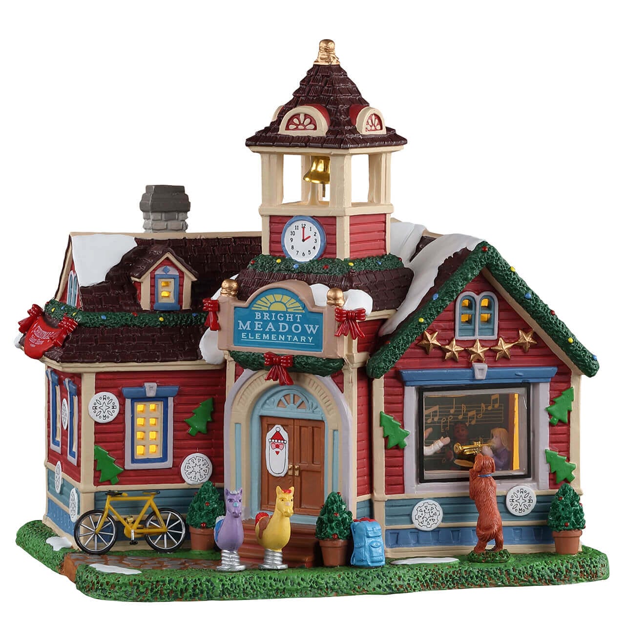 lemax-bright-meadow-elementary-beleuchtete-miniatur-schule-caddington-village image 1