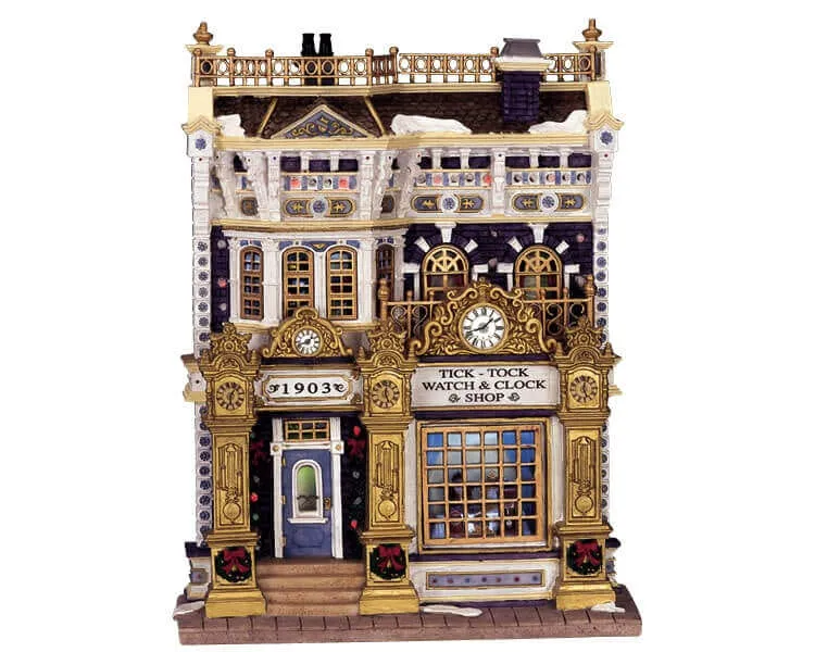lemax-tick-tock-watch-clock-shop-miniaturhaus-holidays-seasons image 1
