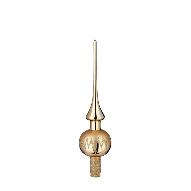 inge-glas-festtagsfreude-christbaumspitze-30-cm-brokat-glanz-gold image 1