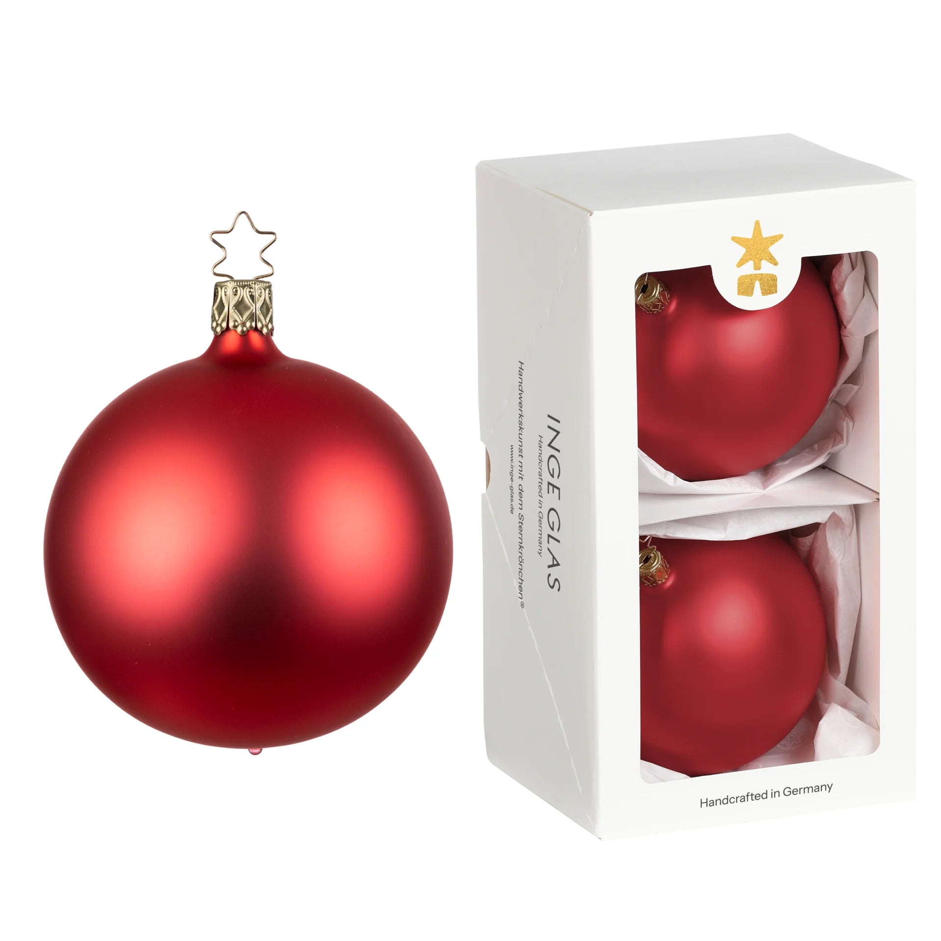 inge-glas-kugeln-christbaumkugel-10-cm-korallenrot-matt image 1
