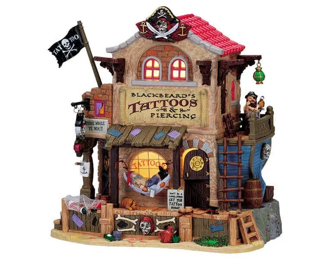 lemax-blackbeard-s-tattoos-spooky-town-haus image 1