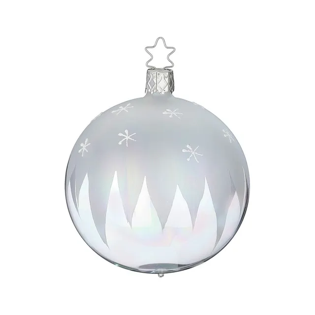 inge-glas-manufaktur-schneegest-ber-christbaumkugel-8-cm-glasklar image 1