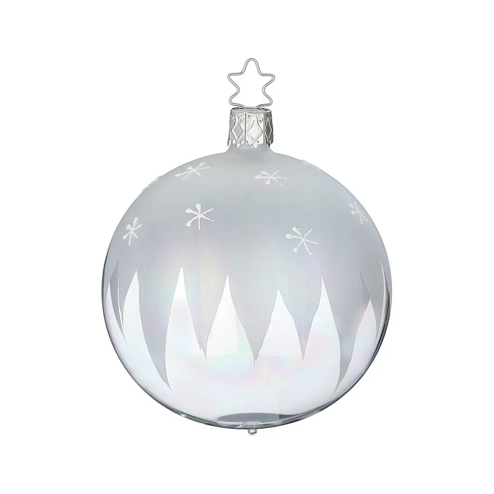 inge-glas-manufaktur-schneegest-ber-christbaumkugel-8-cm-glasklar image 1