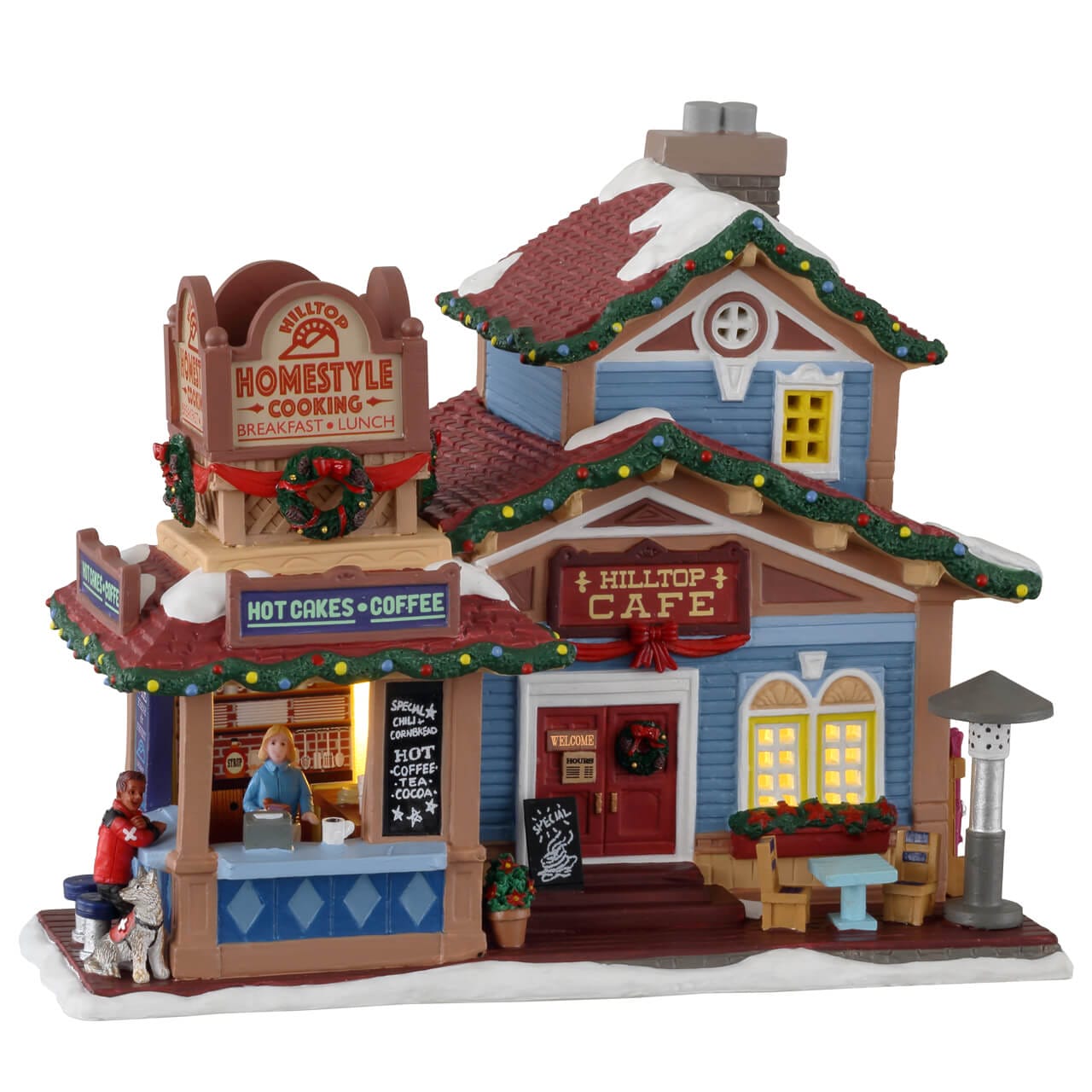 lemax-hilltop-cafe-caddington-miniaturhaus-beleuchtet image 1