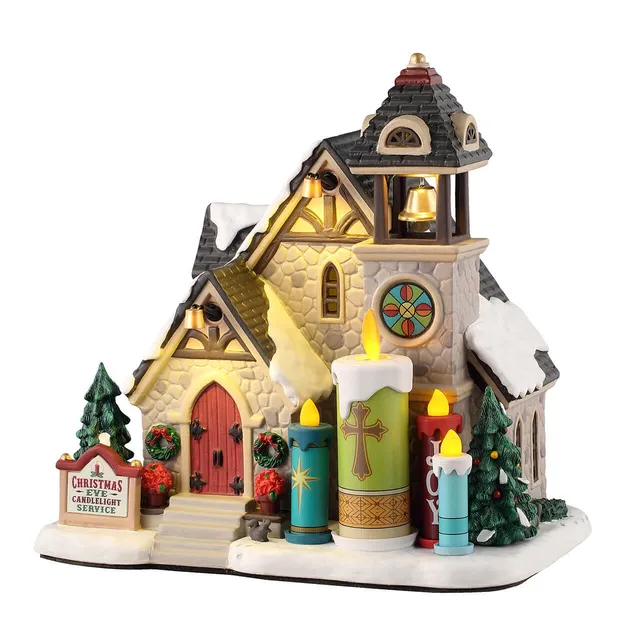 lemax-candlelight-church-caddington-kirche-weihnachtskirche image 1