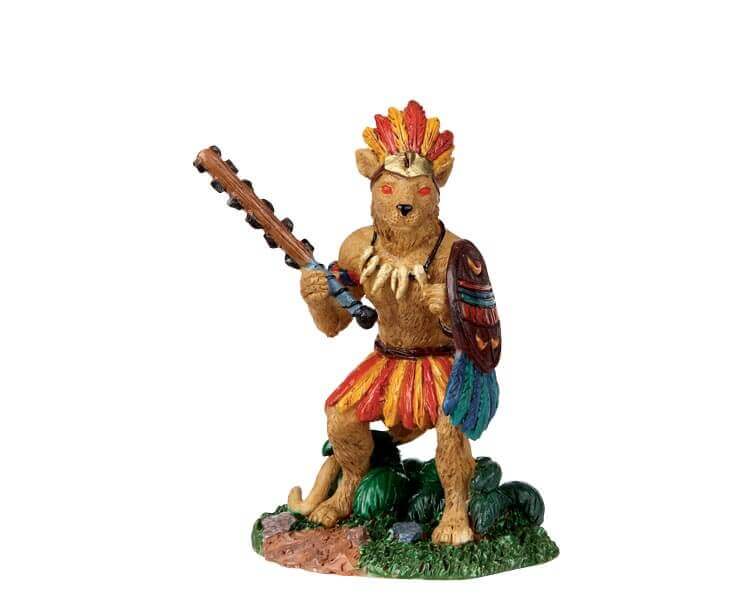 lemax-jaguar-warrior-spooky-town-miniatur-figur image 1
