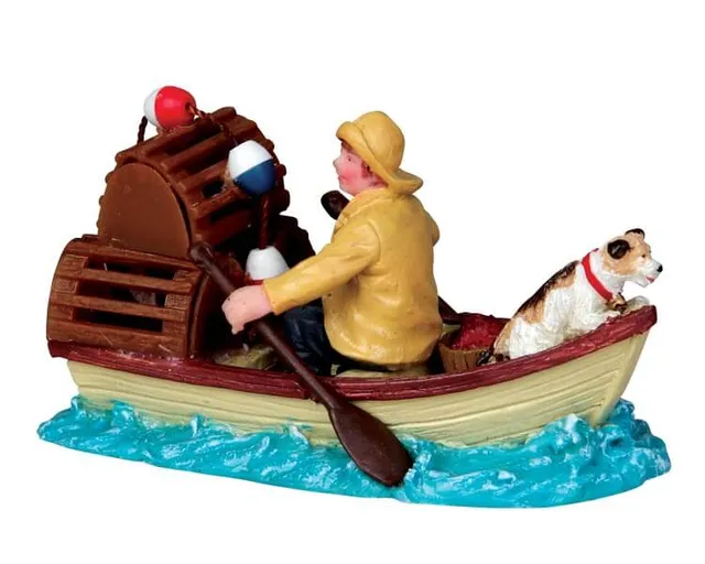 lemax-lobsterman-at-sea-miniaturfigur-fischerboot-szene image 1