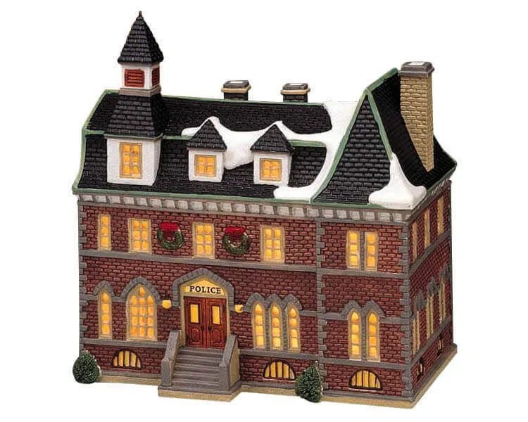 lemax-princeton-police-station-beleuchtetes-miniaturgeb-ude-f-rs-weihnachtsdorf image 1