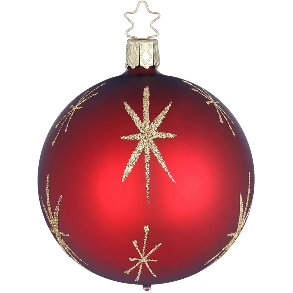 inge-glas-sternentanz-christbaumkugel-10-cm-burgunderfarbene-glaskugel-aus-der-m image 1