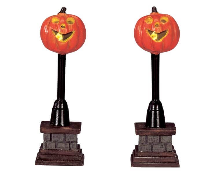 lemax-pumpkin-street-lamp-spooky-town-laterne image 1