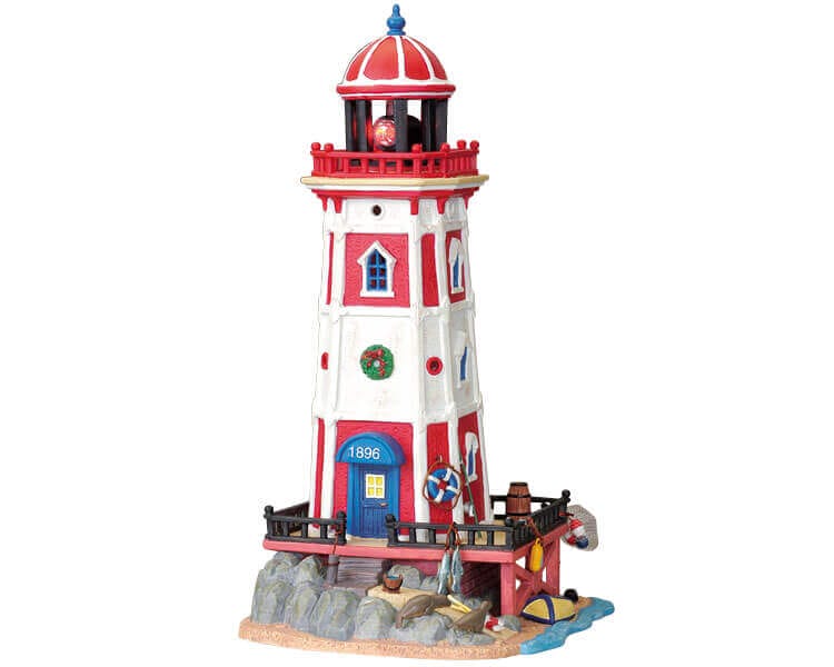 lemax-seal-harbor-lighthouse-leuchtturm-miniaturhaus image 1