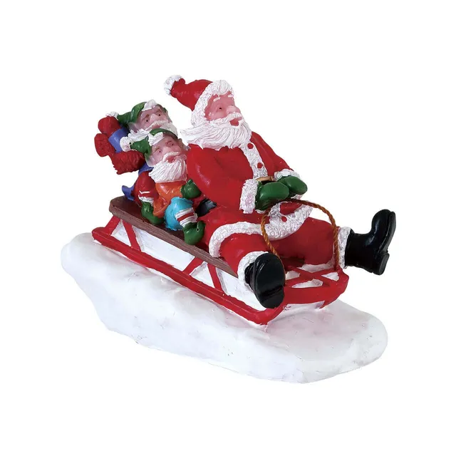 lemax-sledding-with-santa-miniaturfigur image 1