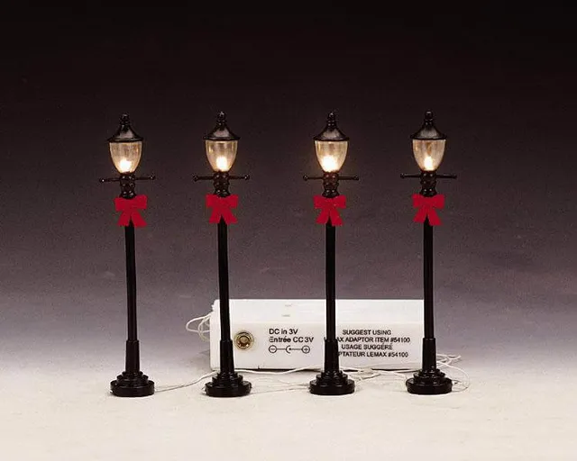 lemax-4-gas-street-lamp-miniatur-stra-enlaternen-4er-set image 1