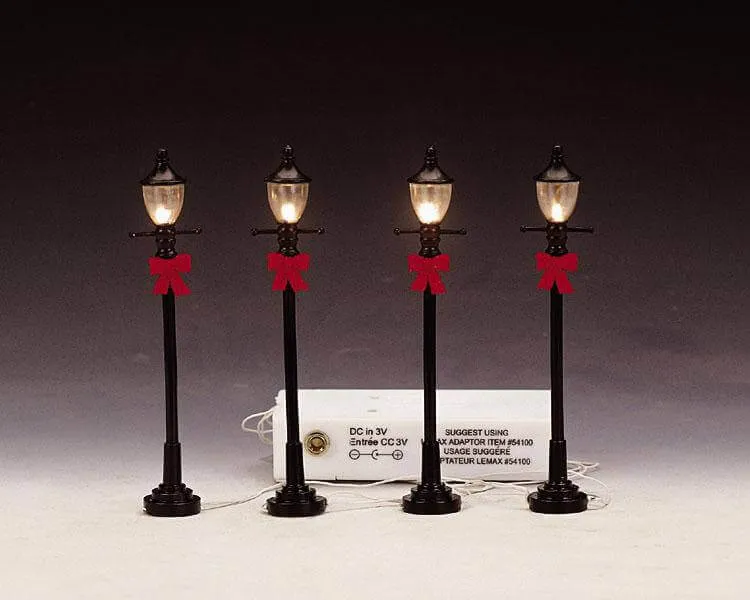 lemax-4-gas-street-lamp-miniatur-stra-enlaternen-4er-set image 1