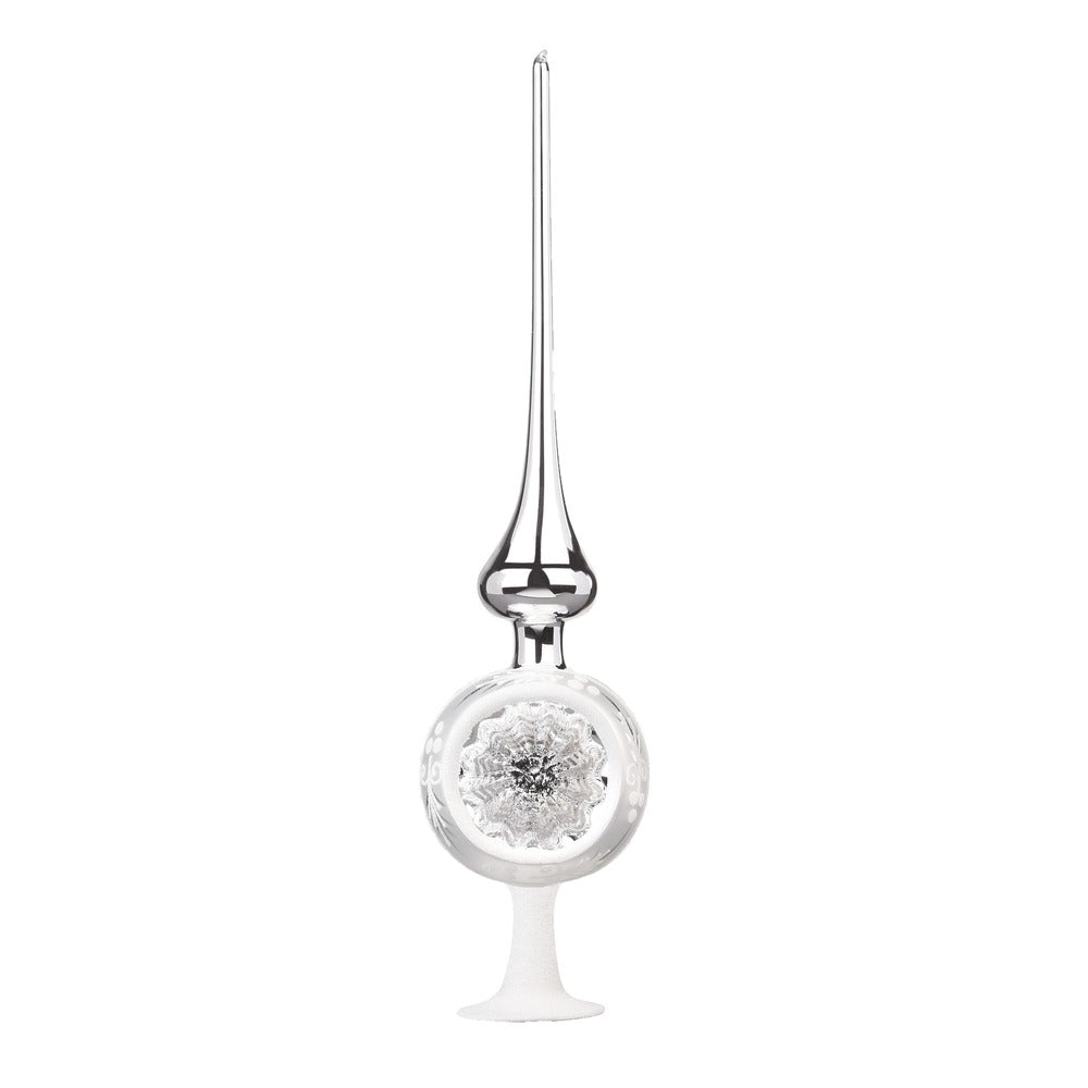 inge-glas-traditioneller-reflex-christbaumspitze-33-cm-silber-glanz image 1
