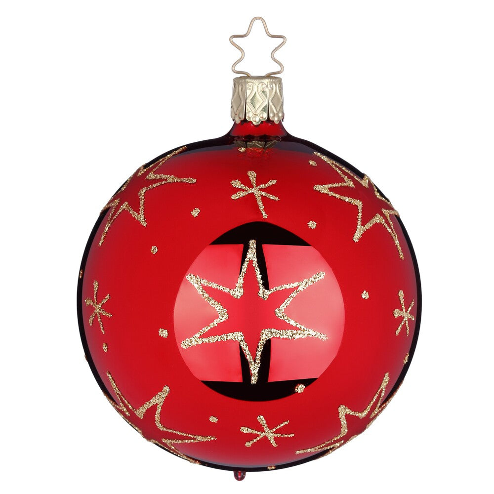 inge-glas-funkelnde-sterne-christbaumkugel-aus-glas-8-cm-rot-classic image 1
