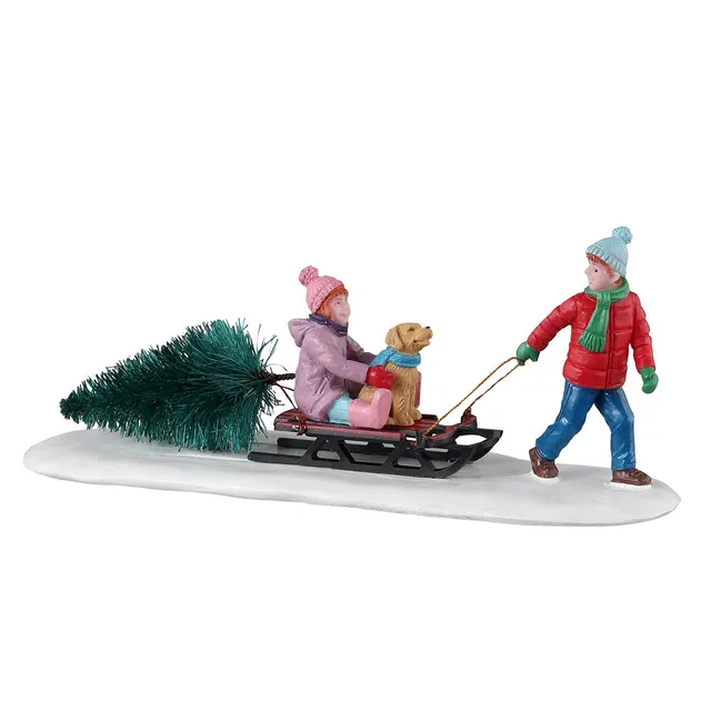 lemax-bringing-home-our-tree-geschwister-mit-baum-figur image 1
