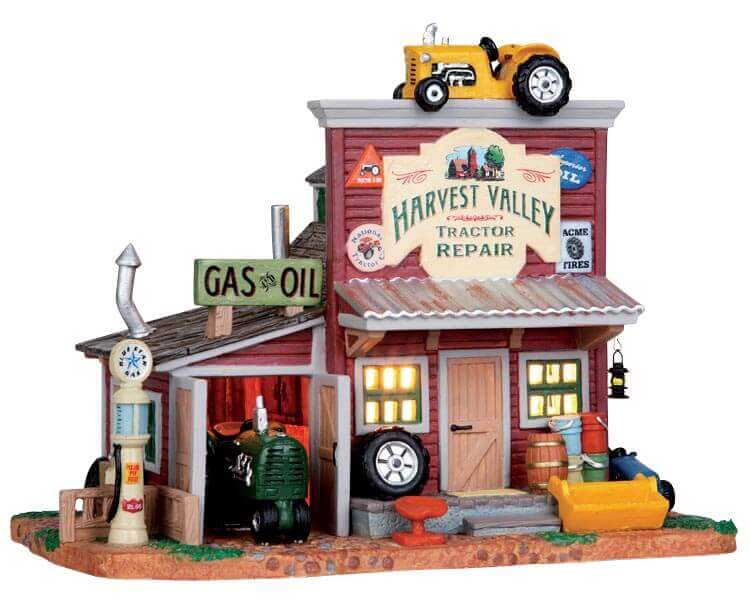 lemax-harvest-valley-tractor-repair-miniatur-werkstatt-szene image 1