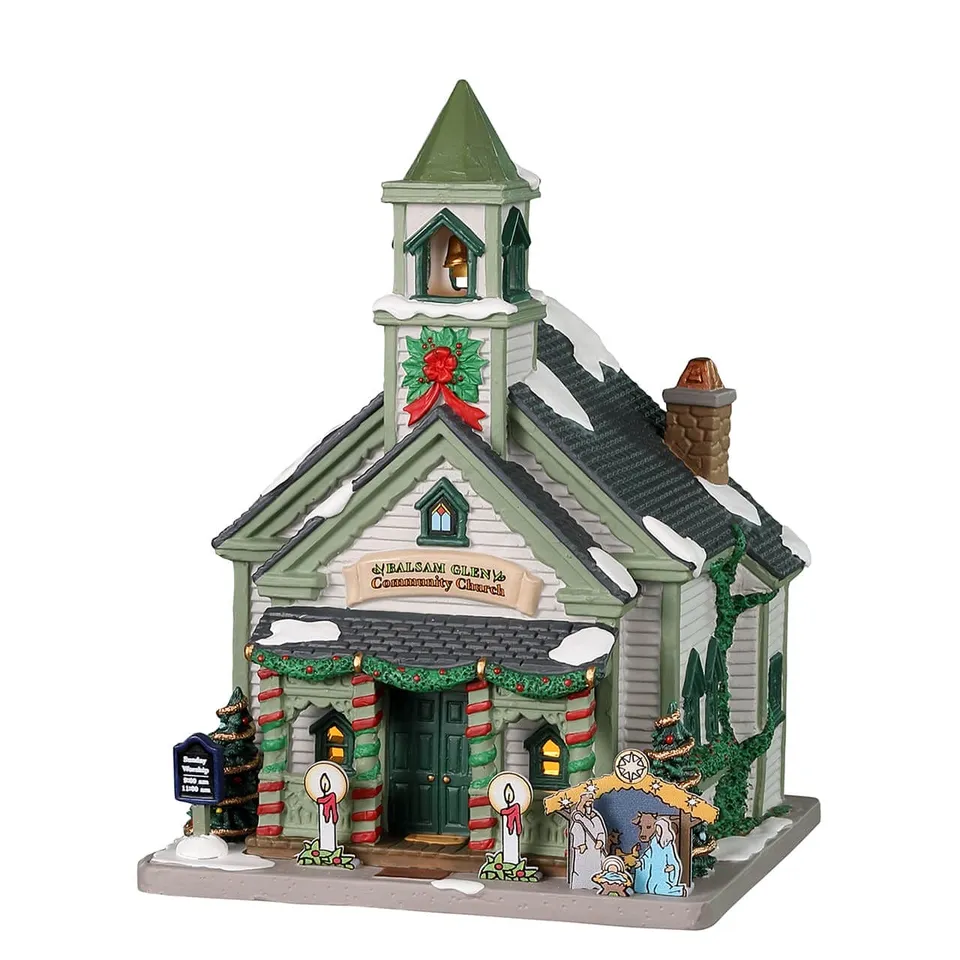 lemax-balsam-glen-church-beleuchtete-weihnachtskirche image 1
