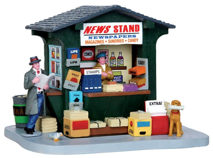 lemax-1950-s-news-stand-zeitungskiosk-miniaturhaus image 1