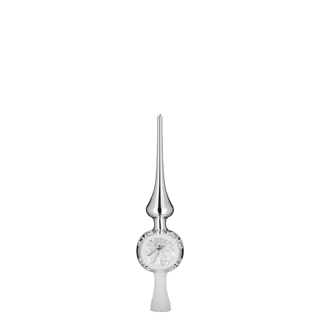 inge-glas-floraler-glanz-baumspitze-5-x-20-cm-silber-glanz image 1