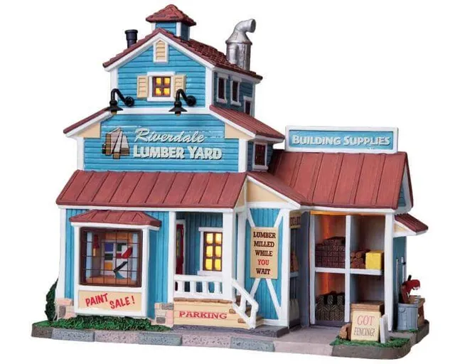 lemax-riverdale-lumber-yard-beleuchtetes-miniatur-geb-ude image 1