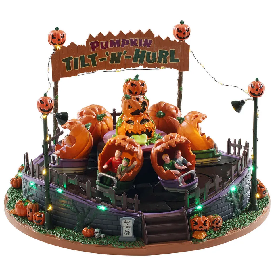 lemax-pumpkin-tilt-n-hurl-spooky-town-fahrgesch-ft-mit-licht-und-bewegung image 1